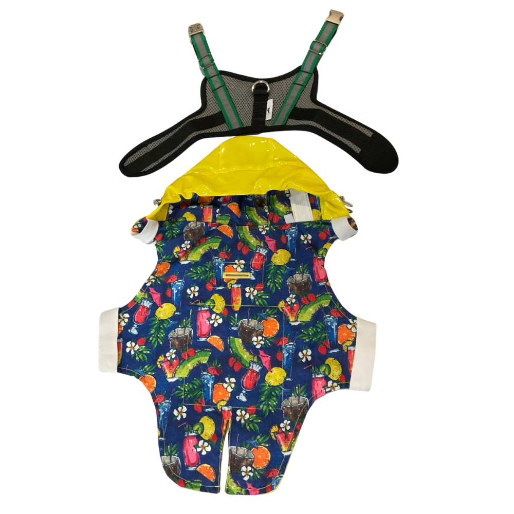 Tommy Bahama Dog Jacket and Harness | Yellow