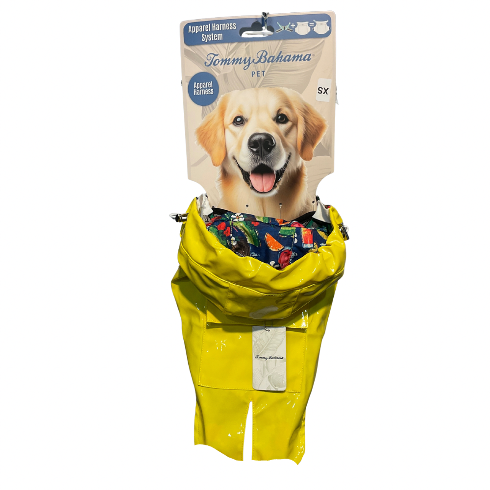 Tommy Bahama Dog Jacket and Harness | Yellow